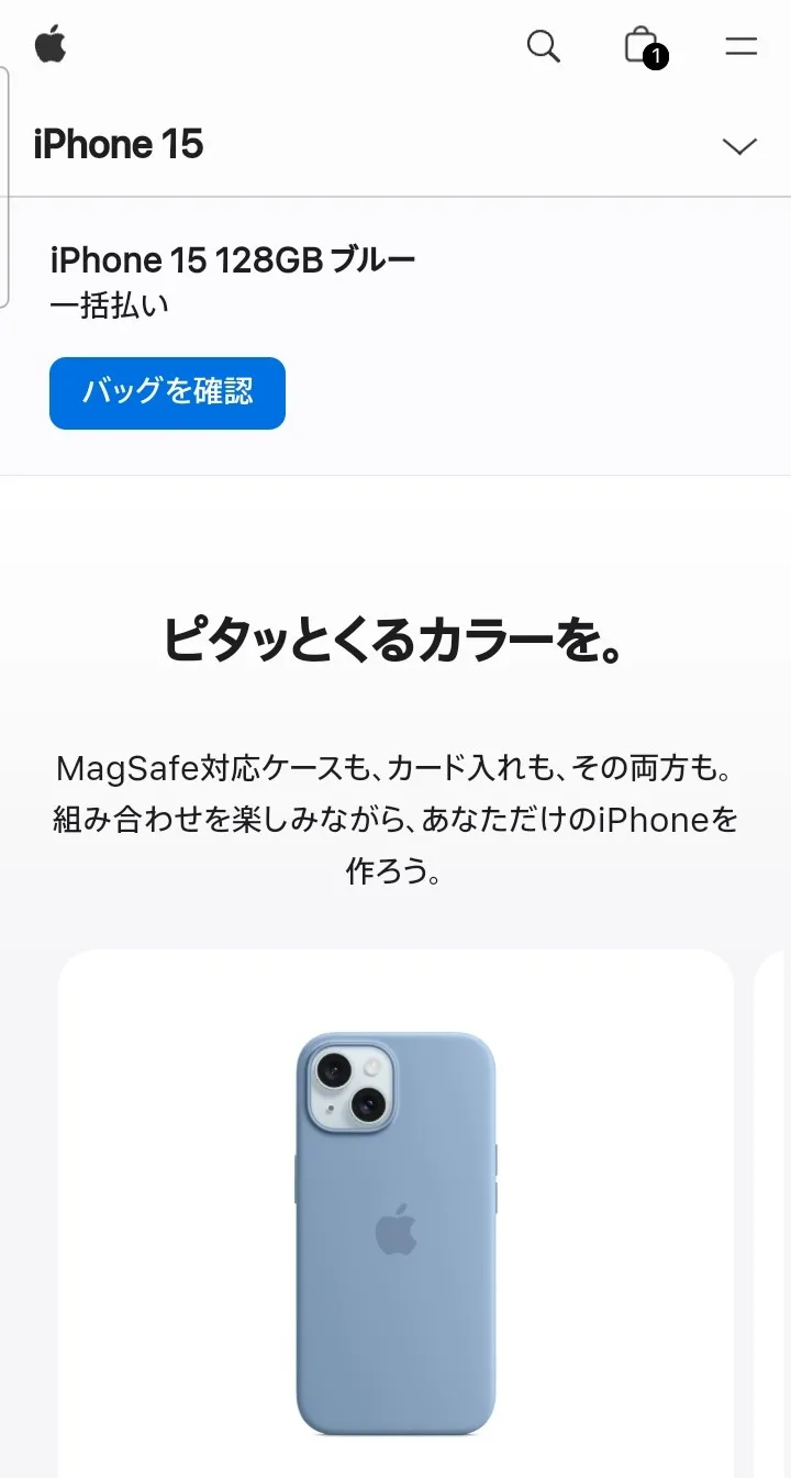 バッグを確認