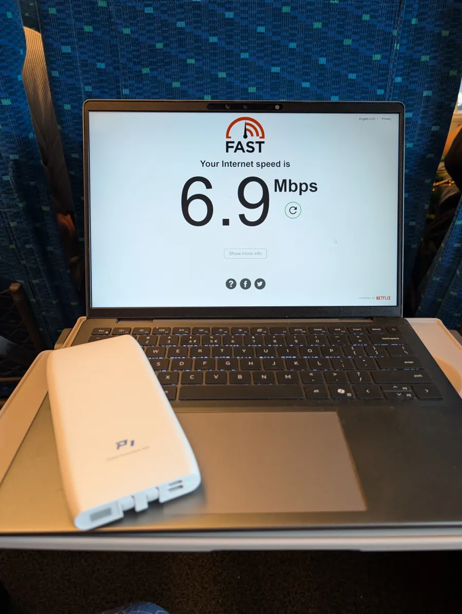 �־���܇�ڤǥΩ`�ȥѥ������P1�ˤĤʤ���fast.com��6.9Mbps�ȱ�ʾ����Ƥ��똔��