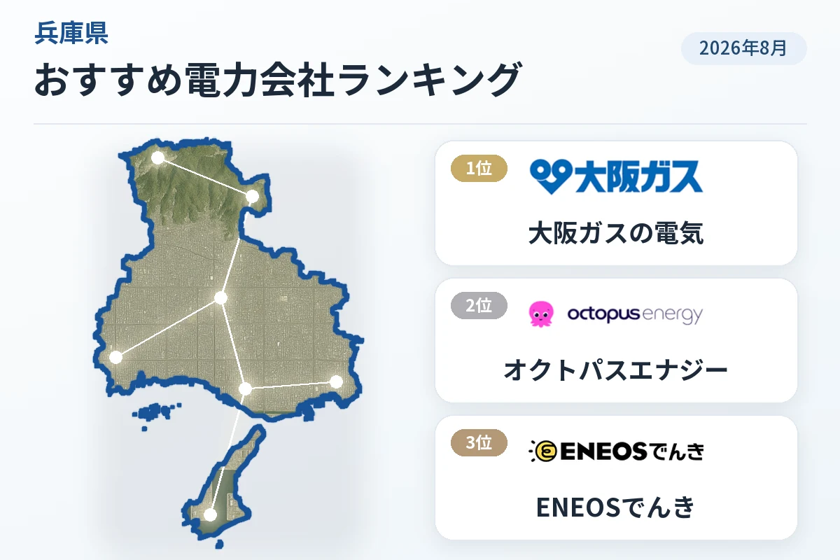 兵庫県の電力会社おすすめ比較💡神戸・姫路の電気代・電気ガスセット【{$jp_year_month}最新】
