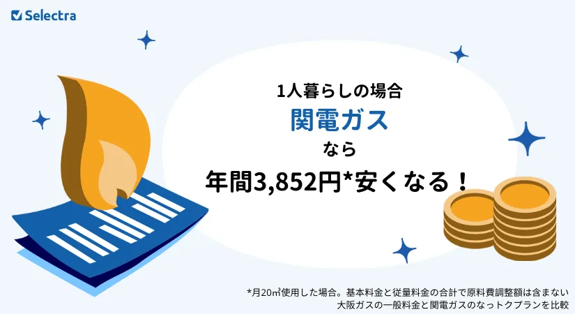 関西（大阪ガス）エリアのガス料金比較：一人暮らしで一番お得なお得なガス会社は？
