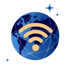 地球とWiFiマークのイラスト