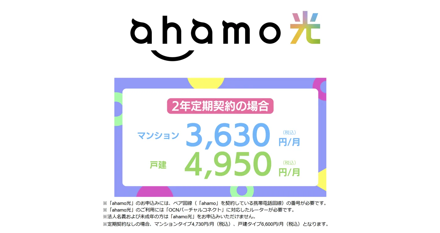 ahamo光の公式サイトの画像