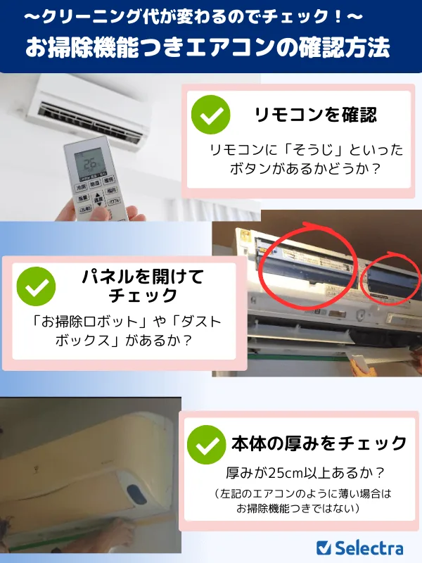 お掃除機能の見分け方
