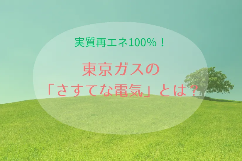 実質再エネ100%、東京ガスの「さすてな電気」って？