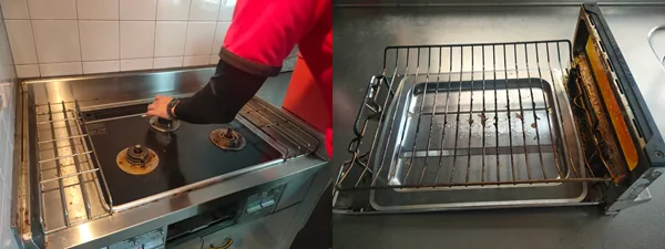 お掃除革命　キッチンクリーニング　五徳・魚焼きグリル