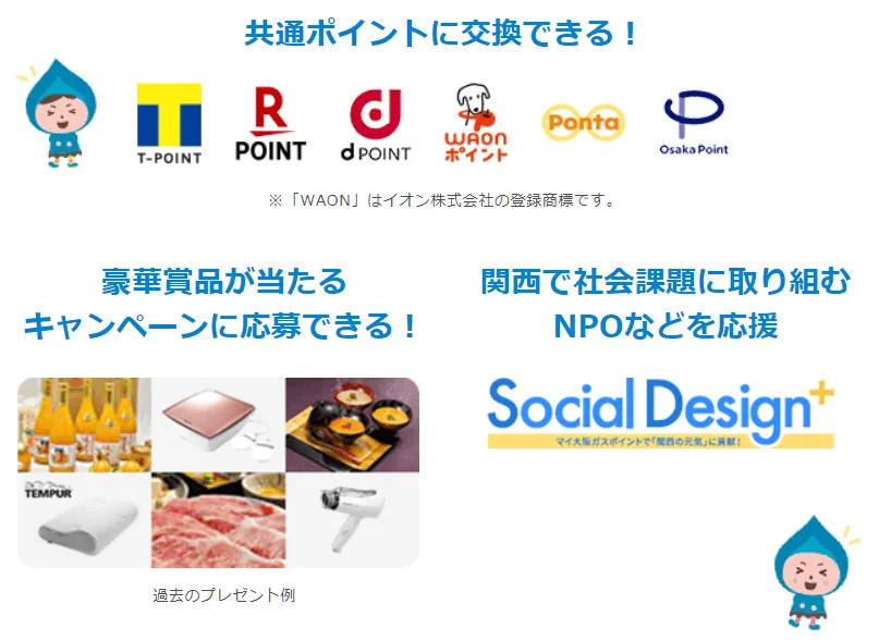 「マイ大阪ガス」ポイントが使えてお得