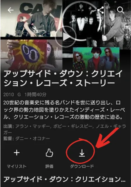 Netflixのダウンロードアイコン