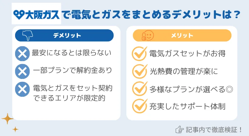 大阪ガスで電気とガスをまとめるデメリットは？評判口コミや電気ガスセット料金比較で徹底検証💡