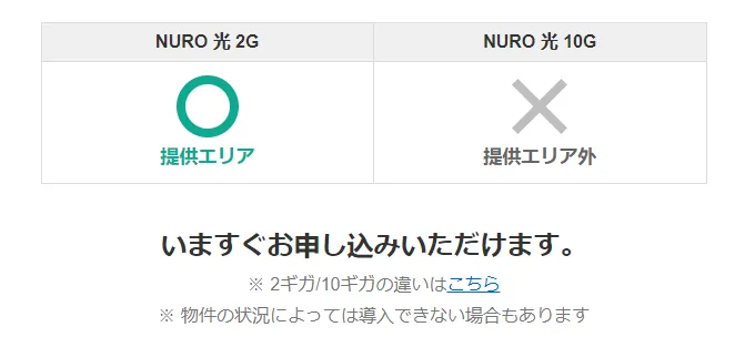 NURO光公式サイト対応エリア