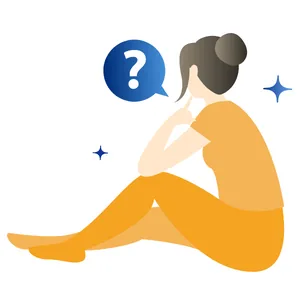 考える女性のイラスト