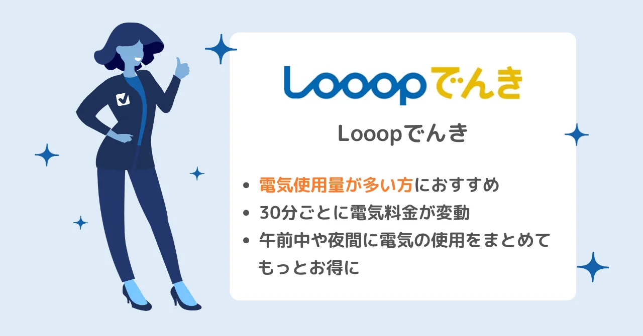 全国の家族世帯に一番安い&オール電化もお得でおすすめの新電力：Looopでんき