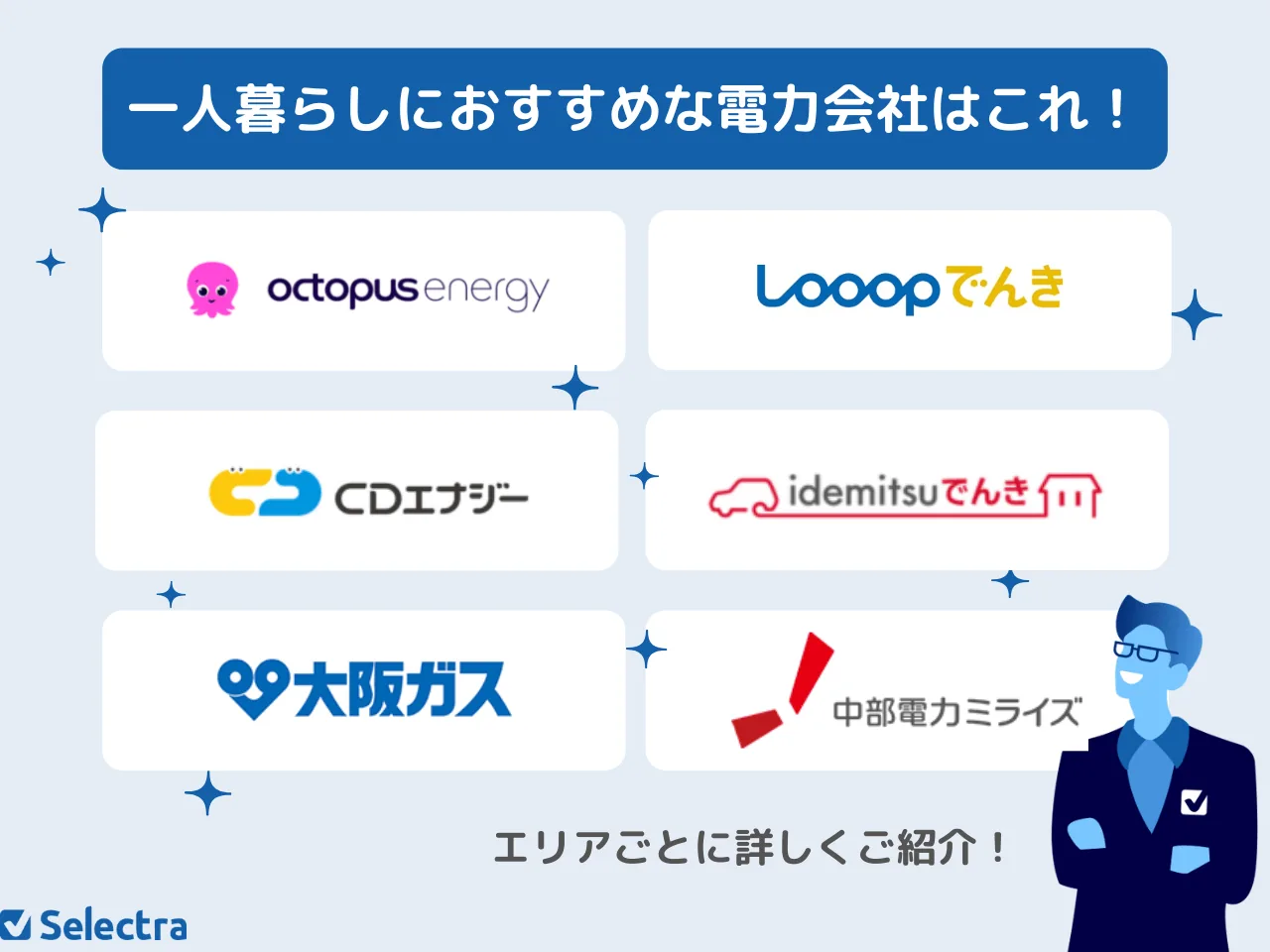 【{$jp_year_month}】一人暮らしにおすすめの電力会社がエリア別にわかる！オール電化やガスセットもご紹介。初めて一人暮らしする方必見