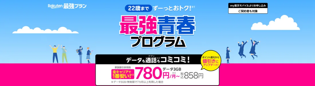 楽天モバイルの最強青春割