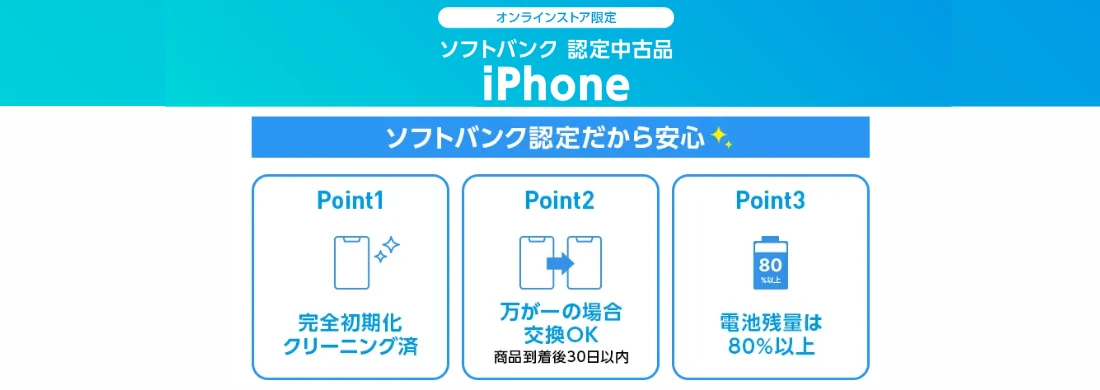 ワイモバイルオンラインストア限定のソフトバンク認定中古iPhone